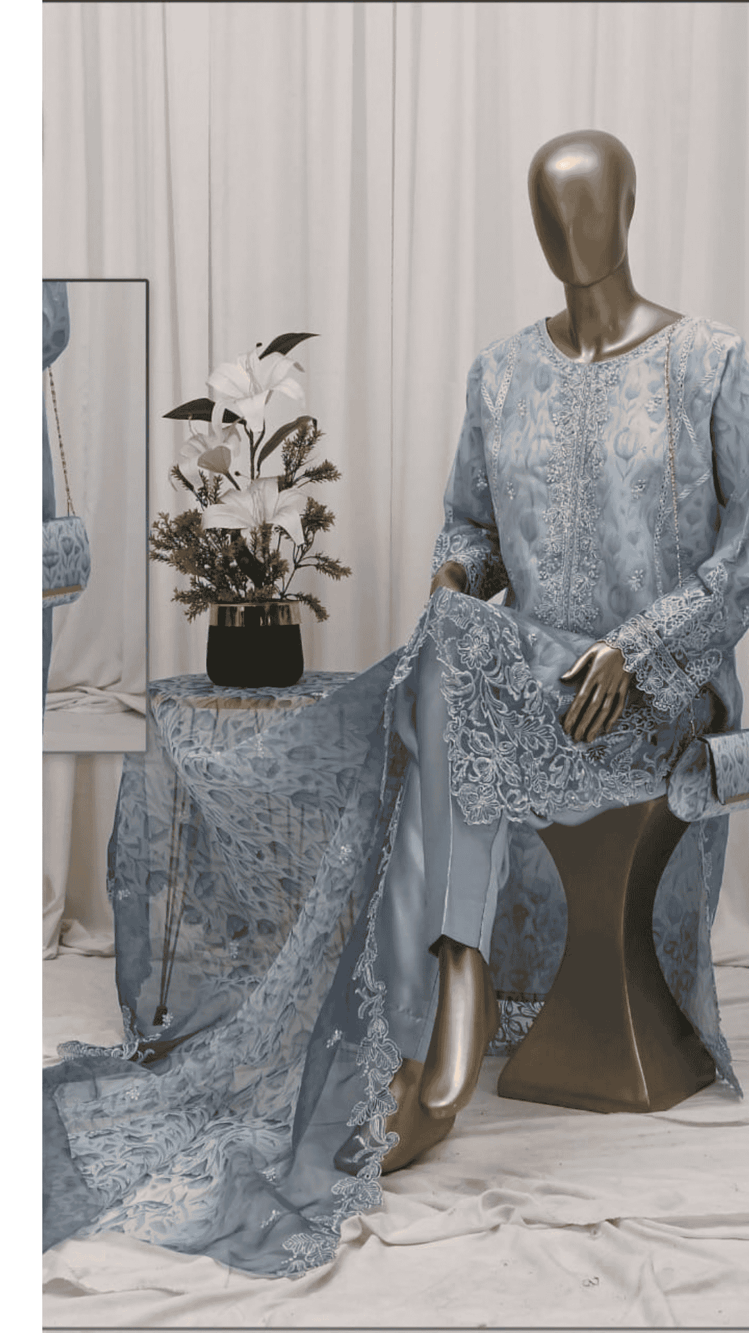 Elegant Printed Organza Dress