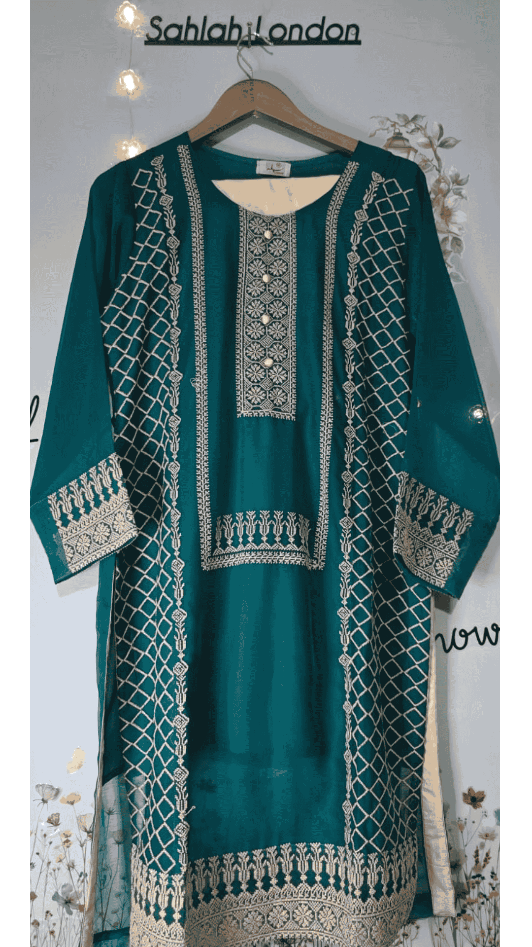 Sindi Embroidery Love on Shiffon