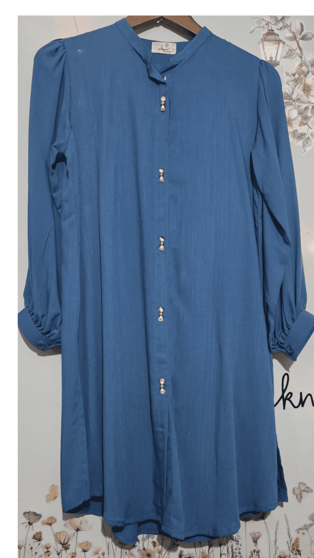 Blue Minimalist Top Up Bottom Collared Dress